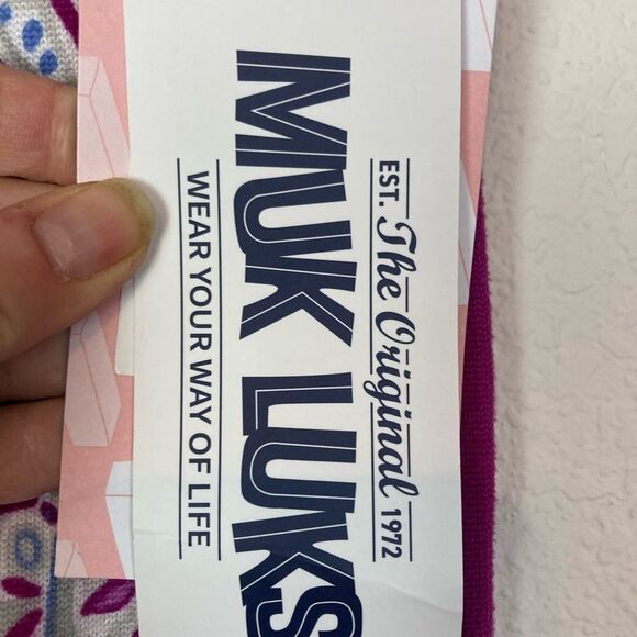 MUK LUKS NWT softest and coziest PJ Bottoms w/ pretty pattern, stripe down sides - Picture 7 of 11